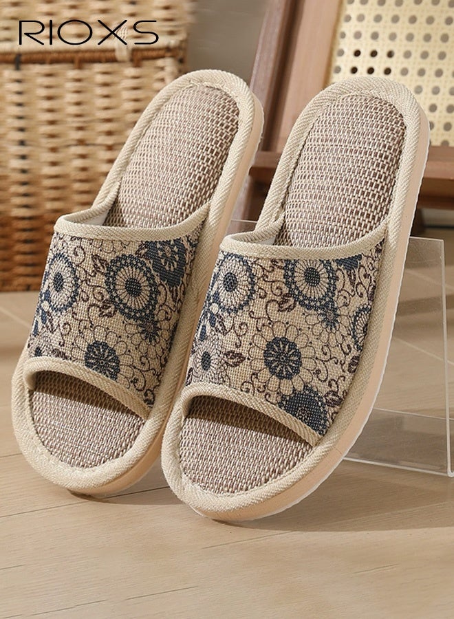 RIOXS Unisex Open Toe Summer House Slippers, Lightweight Breathable Slippers for Men and Women, Comfortable Slip On Slides Sandals, Washable Reusable Slide Slippers for Guests, Non Slip Spa Slipper for Home Bedroom, Hotel, Travel - Image 4